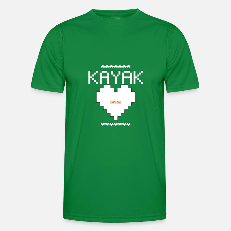 Kajak Pixel Start Männer Funktions-T-Shirt
