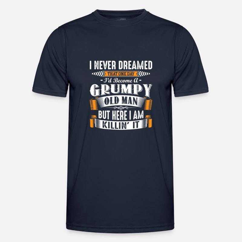 Grumpy Old Man Fathers Day - Männer Funktions-T-Shirt - Navy