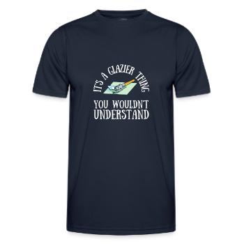 Glazier Glass Fitter And Glass Setter Window - Men's Functional T-Shirt - navy - Front - AI Model Male 178 dark (178cm)