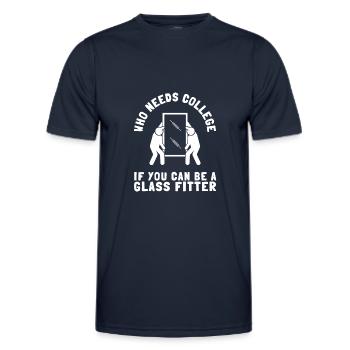 Glazier Glass Fitter And Glass Setter Window - Men's Functional T-Shirt - navy - Front - AI Model Male 178 dark (178cm)