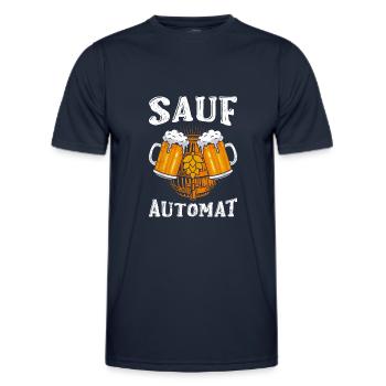 Sauf Automat Biertrinker Bier - Männer Funktions-T-Shirt - Navy - Vorne - AI Model Male 178 dark (178cm)