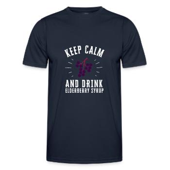 Elderberry Syrup Drink Flu Sambucus Homeopath - Men's Functional T-Shirt - navy - Front - AI Model Male 178 dark (178cm)