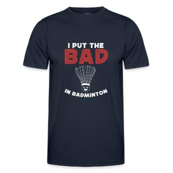 Badminton, Badminton -Spieler - Männer Funktions-T-Shirt - Navy - Vorne - AI Model Male 178 dark (178cm)