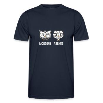 Owls Morning Evening Early Riser Late Risers - Men's Functional T-Shirt - navy - Front - AI Model Male 178 dark (178cm)