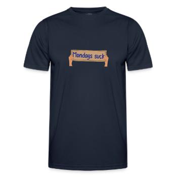 Assembly nerves Monday sucks work shirt - Men's Functional T-Shirt - navy - Front - AI Model Male 178 dark (178cm)