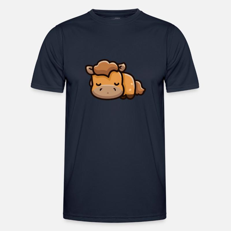 Süßes Pferd schläft - Männer Funktions-T-Shirt - Navy