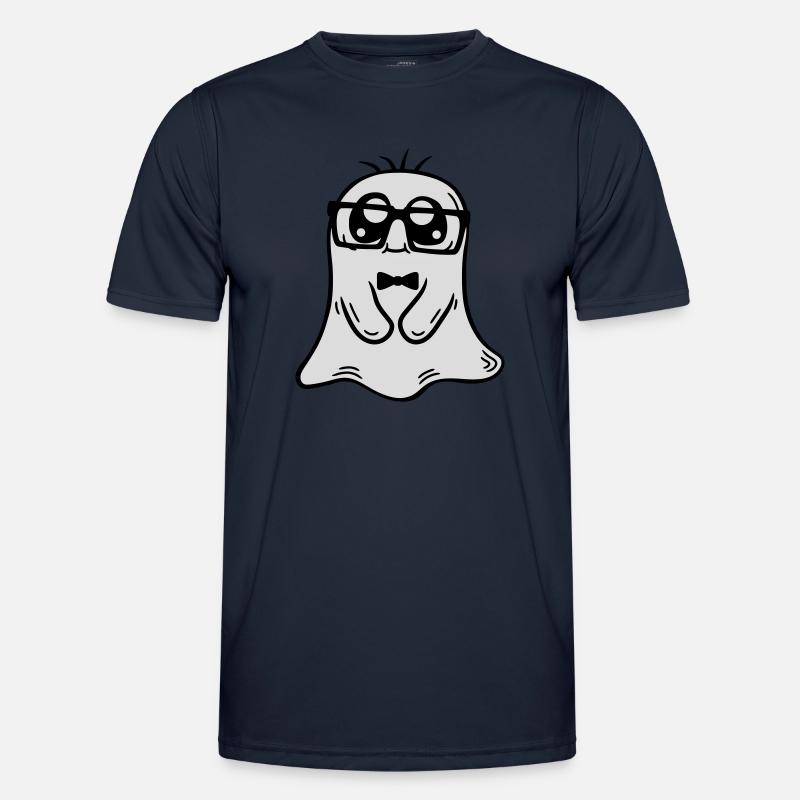 Little Nerd Ghost Comic - Men's Functional T-Shirt - navy