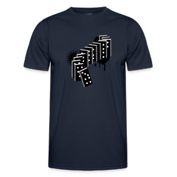 Ein Domino Spiel Graffiti - Männer Funktions-T-Shirt - Navy - Vorne - AI Model Male 178 dark (178cm)