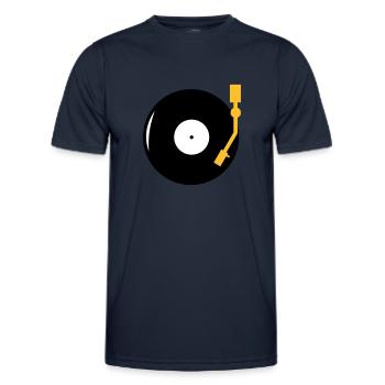 LP - DJ - Turntable - T-shirt sport Homme - bleu marine - Devant - AI Model Male 178 dark (178cm)