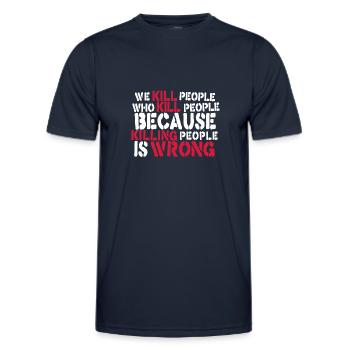 Anti War Slogan - Ukraine Russia Peace - Men's Functional T-Shirt - navy - Front - AI Model Male 178 dark (178cm)