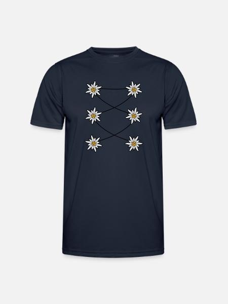 Dirndl apron Edelweiss - Men's Functional T-Shirt - navy