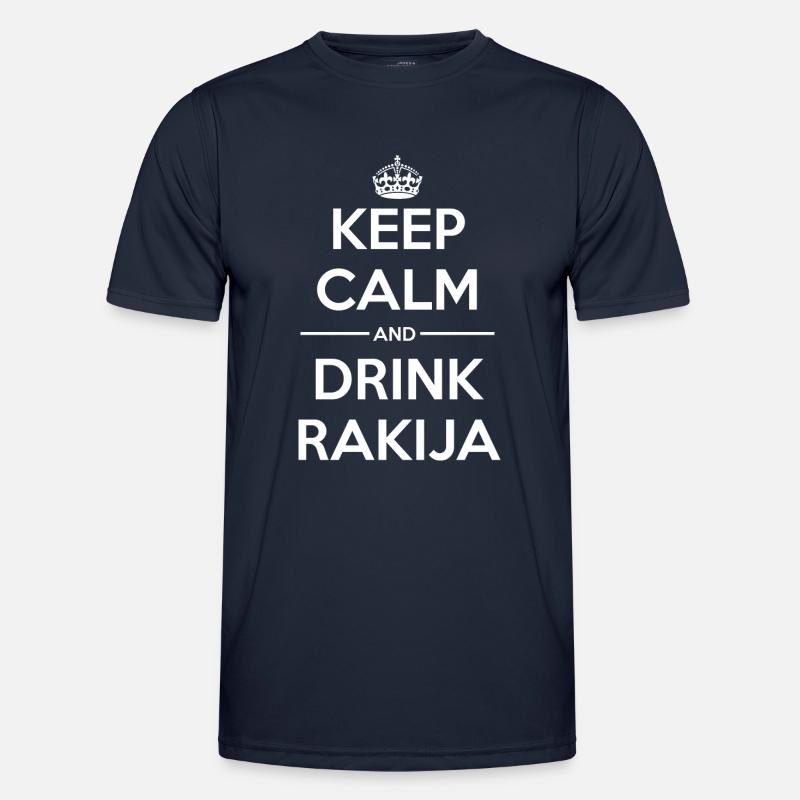 Drinks Keep calm Rakija - Men's Functional T-Shirt - navy