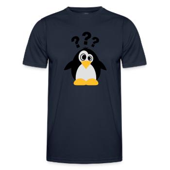 pinguin_i_dont_know_f3 - Men's Functional T-Shirt - navy - Front - AI Model Male 178 dark (178cm)