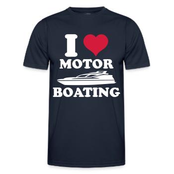 J’adore le bateau à moteur - T-shirt sport Homme - bleu marine - Devant - AI Model Male 178 dark (178cm)