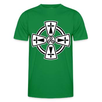 Breizh Celtic cross - T-shirt sport Homme - vert - Devant - AI Model Male 178 dark (178cm)