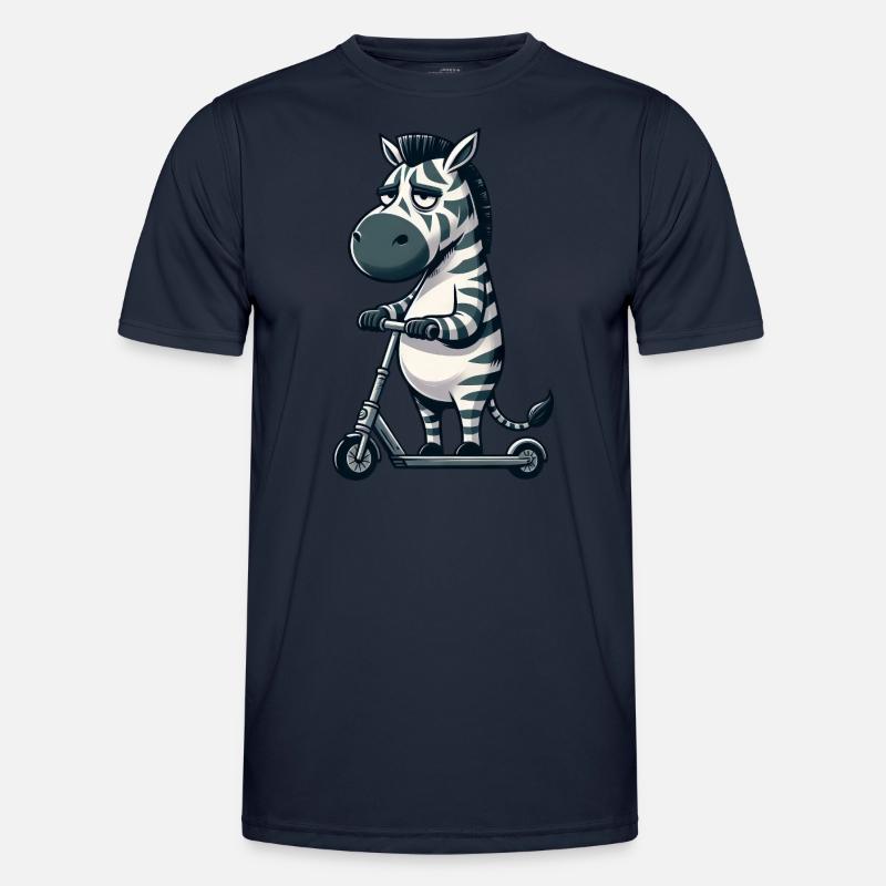 Grumpy Zebra Scooter Comic Scooter Fun Men's Functional T-Shirt