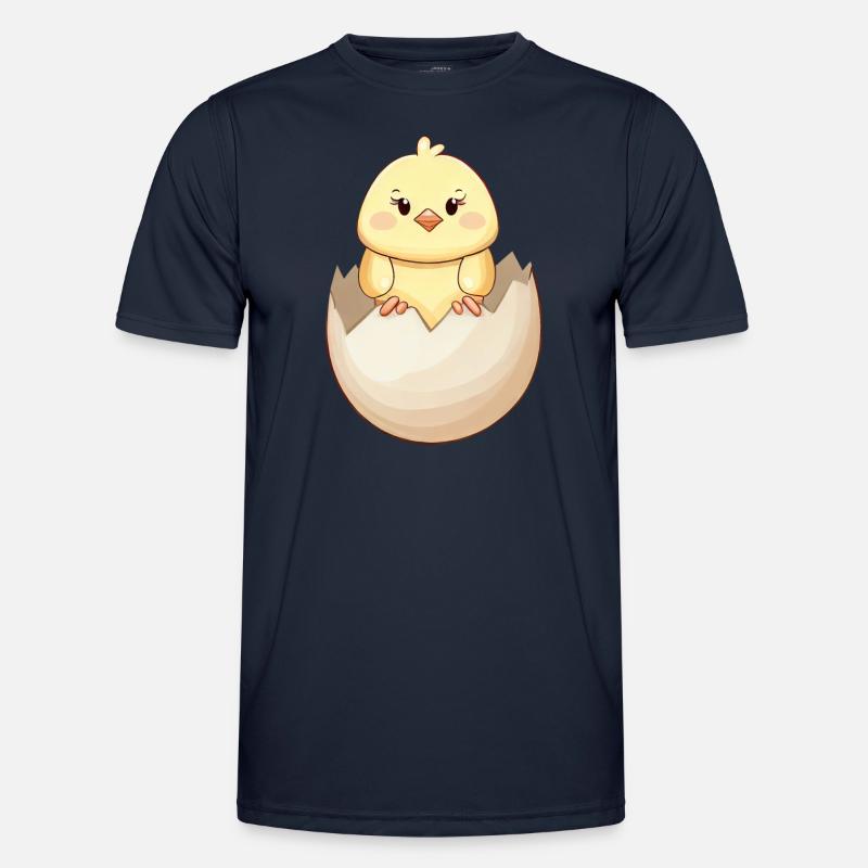 Cute kawaii chick, hatching from eggshell Men's Functional T-Shirt