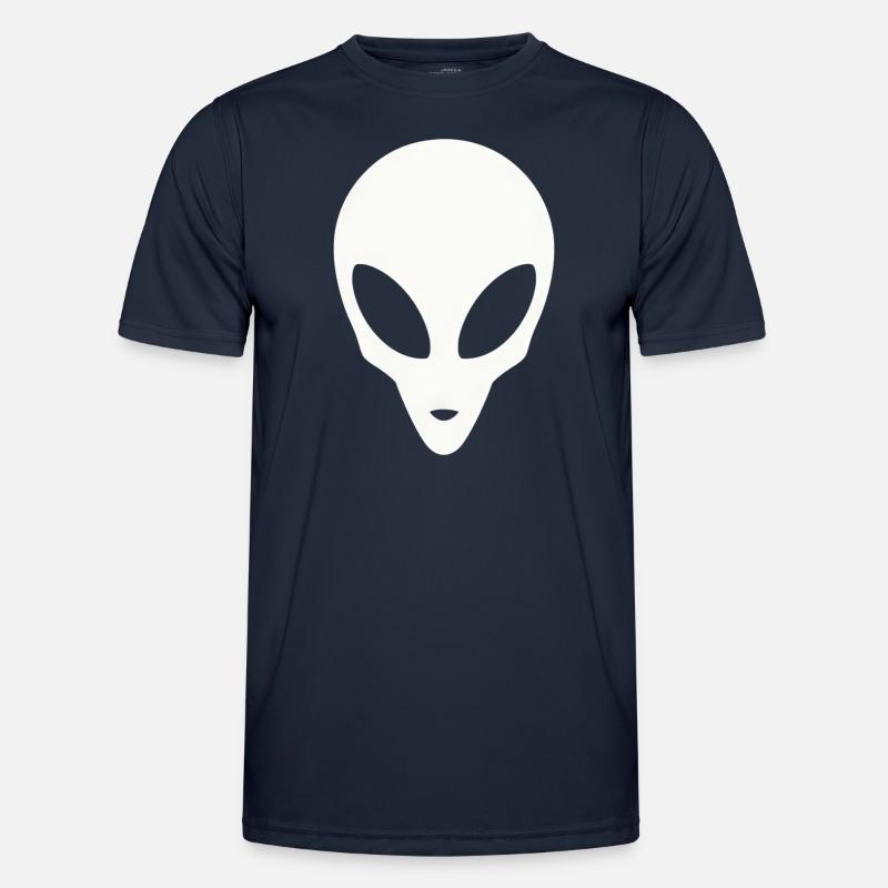 Silhouette eines Alienkopfes - Männer Funktions-T-Shirt - Navy