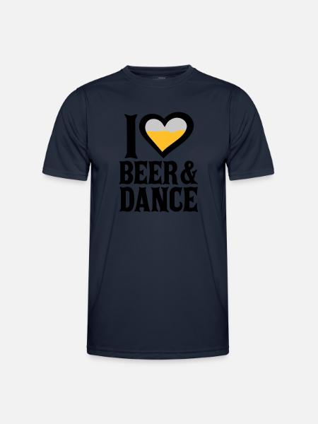 Love Beer and Dance - Men's Functional T-Shirt - navy
