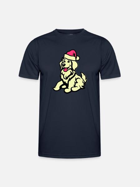 Dog Comic Animal Christmas - Men's Functional T-Shirt - navy