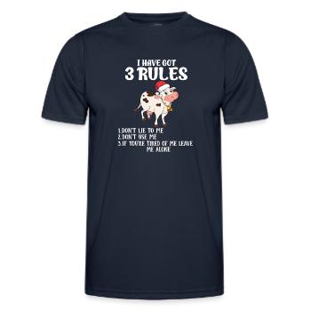Cow Christmans - Christmas Gift for Farmer - Men's Functional T-Shirt - navy - Front - AI Model Male 178 dark (178cm)