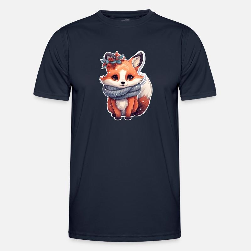cute fox wintry - Men's Functional T-Shirt - navy