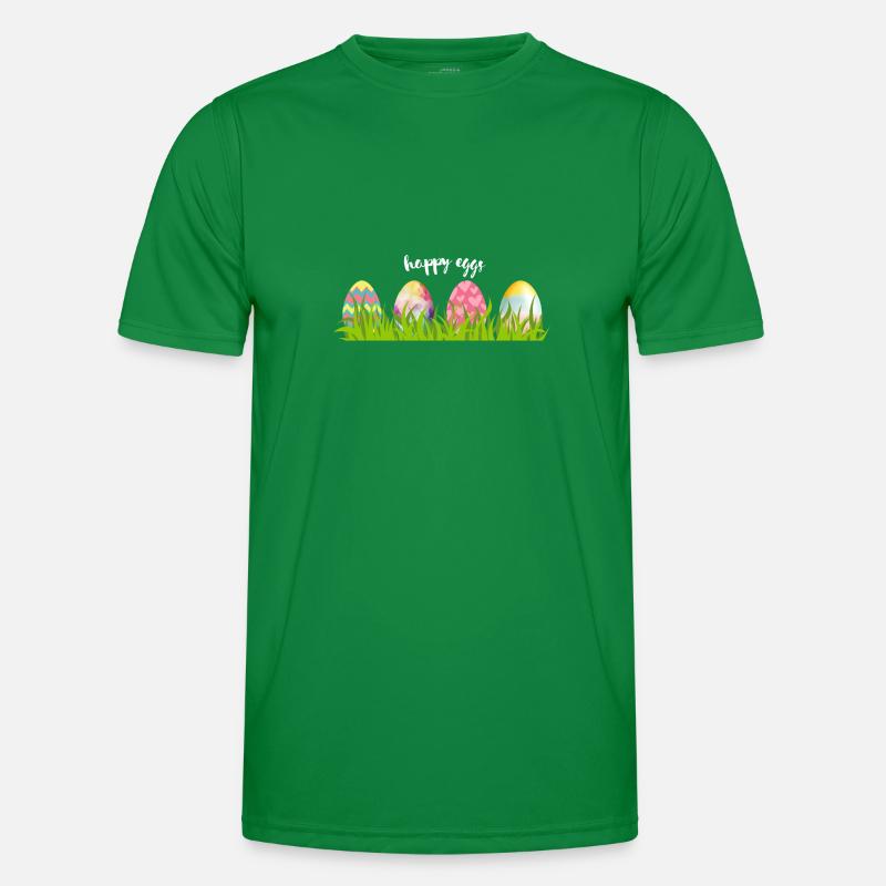 Colorful easter eggs in a meadow Men's Functional T-Shirt