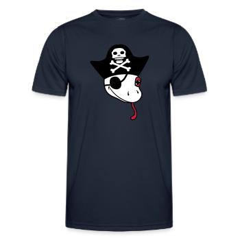 head gecko pirate sailor capitaen seaman seeba - Men's Functional T-Shirt - navy - Front - AI Model Male 178 dark (178cm)