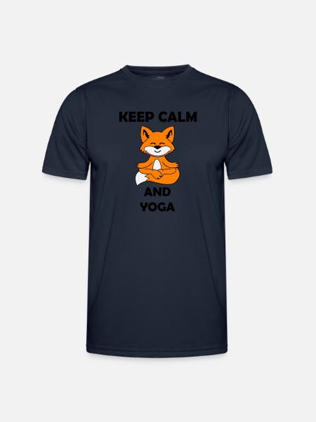Yoga Fox Keep Calm - Men's Functional T-Shirt - navy