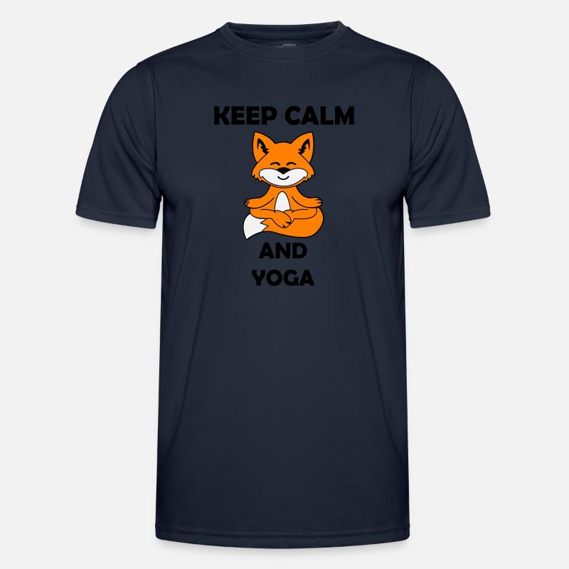 yoga fuchs keep calm - Männer Funktions-T-Shirt - Navy
