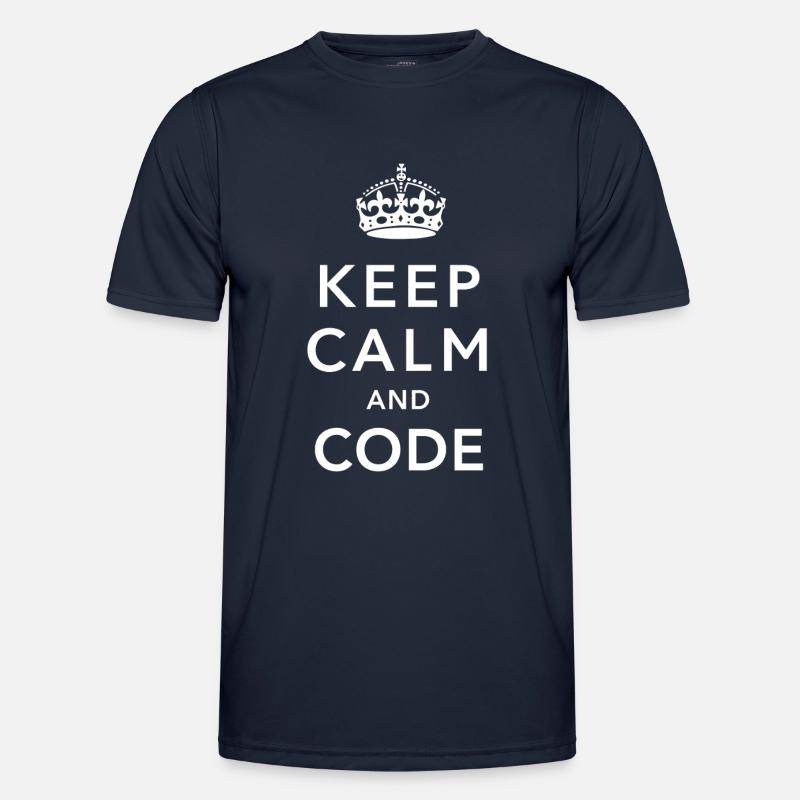 CALM DOWN AND CODE - Männer Funktions-T-Shirt - Navy