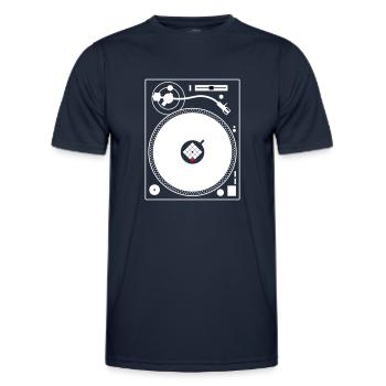 PLATTENSPIELER VINYL DJ TURNTABLE - Männer Funktions-T-Shirt - Navy - Vorne - AI Model Male 178 dark (178cm)