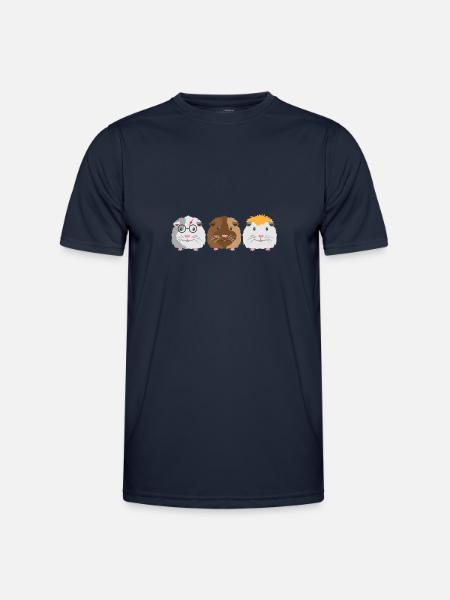 Three little Guinea pigs - Men's Functional T-Shirt - navy