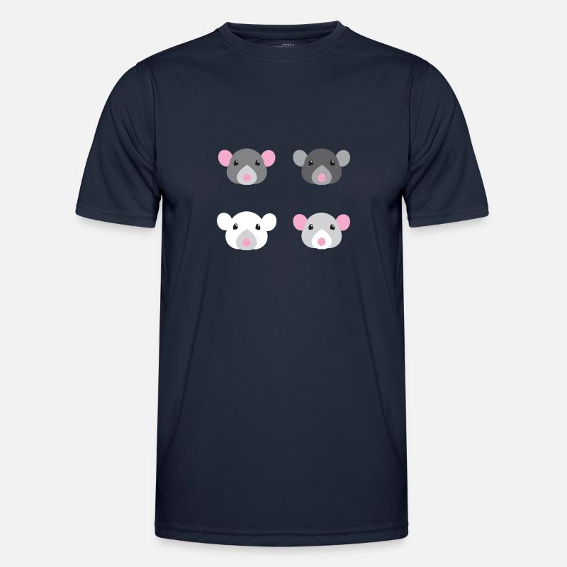 four mice rat faces - Men's Functional T-Shirt - navy