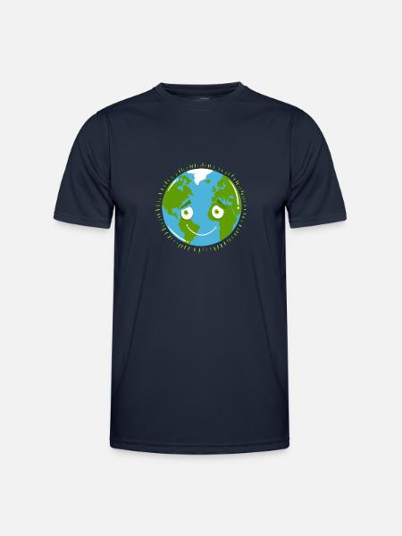 Planète timide TERRE - T-shirt sport Homme - bleu marine