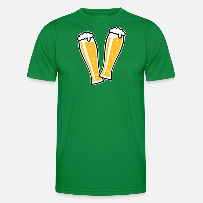 2 Weißbiergläser Stoßen An (Bier Weizenbier / 3C) Männer Funktions-T-Shirt