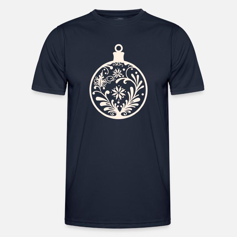 Weihnachtskugel Deko - Männer Funktions-T-Shirt - Navy