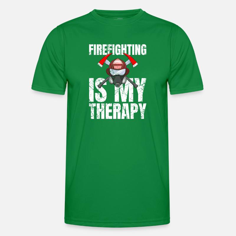 Firefighting Is My Therapy Fire Brigade Men's Functional T-Shirt