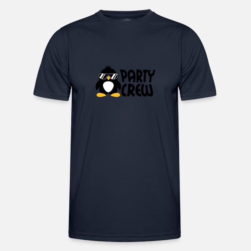 Party Crew Penguin - Männer Funktions-T-Shirt - Navy