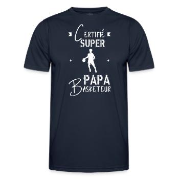 Super papa Basketteur - T-shirt sport Homme - bleu marine - Devant - AI Model Male 178 dark (178cm)