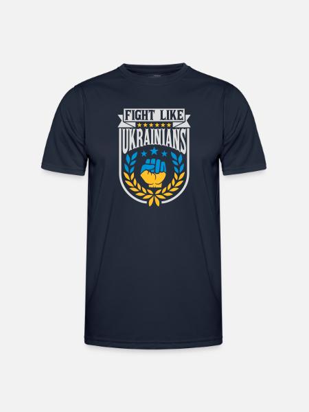 fight like ukrainians quote - Men's Functional T-Shirt - navy