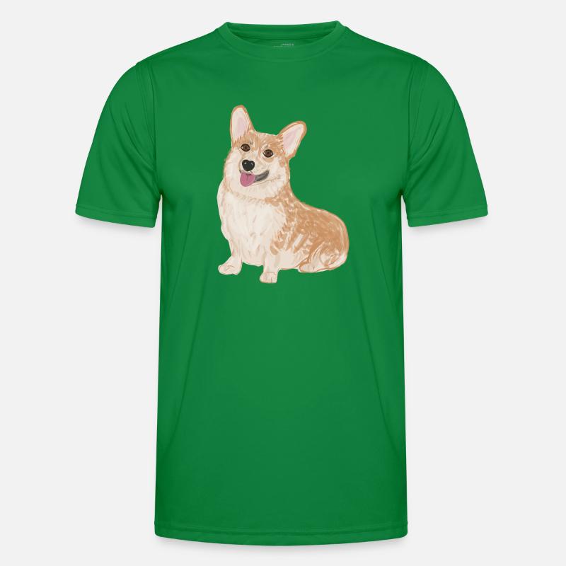 Sitzender Corgi Männer Funktions-T-Shirt