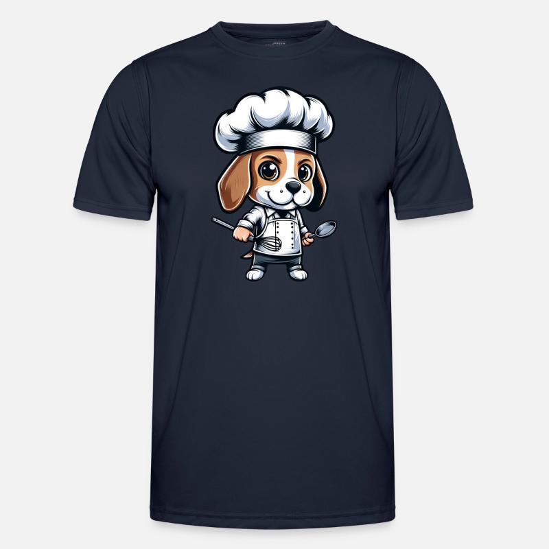 Cute Beagle Chef Comic Design - Men's Functional T-Shirt - navy
