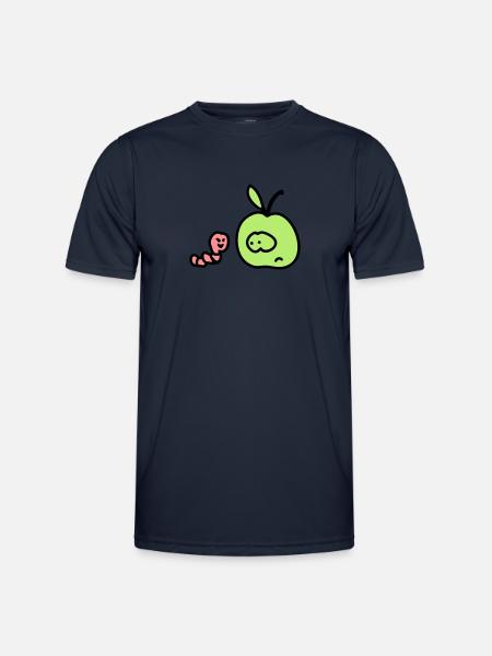 Apfel + Wurm 3 - Männer Funktions-T-Shirt - Navy