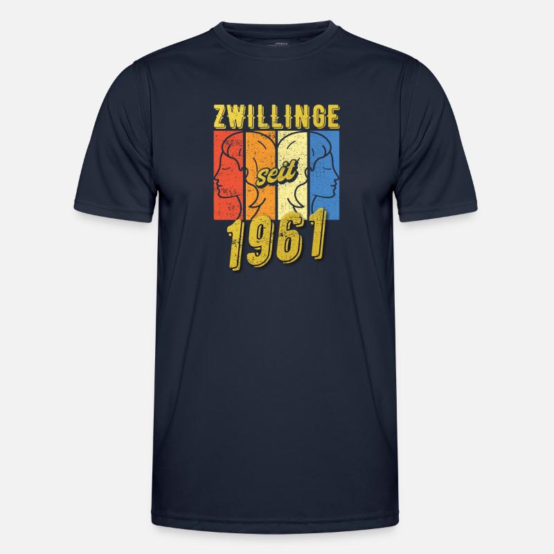 Zwillinge Sternzeichen 1961 Geschenk - Männer Funktions-T-Shirt - Navy
