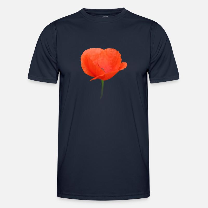 Mohnblume Klatschmohn rote Blume Männer Funktions-T-Shirt
