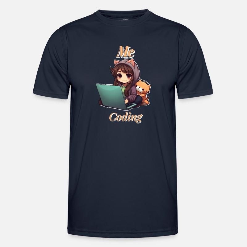 "Code Cutie: Anime-inspired Girl Coding" Men's Functional T-Shirt