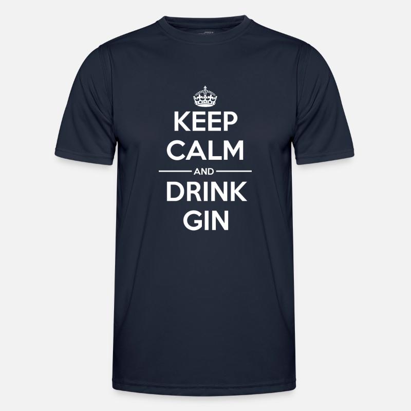 Drinks Keep calm Gin - Männer Funktions-T-Shirt - Navy