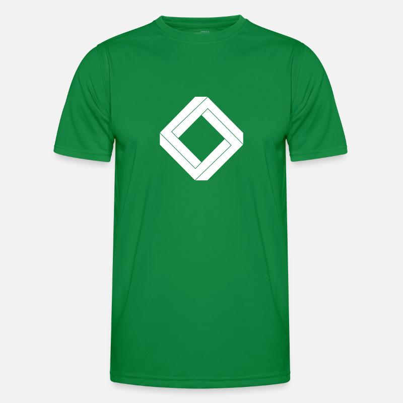 square impossible white design Men's Functional T-Shirt
