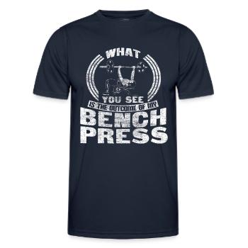 Bench press fitness - Men's Functional T-Shirt - navy - Front - AI Model Male 178 dark (178cm)